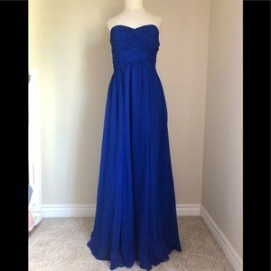 Ralph Lauren Vibrant Blue Strapless Evening Gown 4 Petite Black Tie